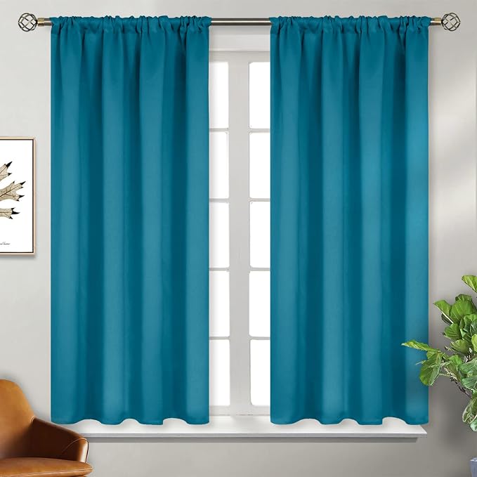 BGment Teal Blue Blackout Curtains 45 Inches Long - Image 2