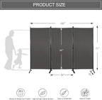 MAYOLIAH 3 Panels Room Divider Partition 6ft Tall Folding Privacy Screen | - Image 4