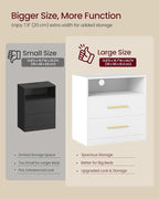 VASAGLE 23.6‑Inch Wide Nightstands, LED Lights, 2 Drawers | Modern Side End - Image 7