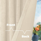 BGment Cream Beige Velvet Curtains - Image 4