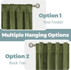 BGment Blackout Velvet Curtains, 52 x 108 Inch, Sage Green | Soft, Room - Image 3