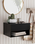 Modern Black Floating Nightstand - Image 3