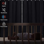 Diraysid Black Grommet Blackout Curtains - Image 5