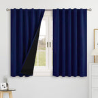 BGment Navy Blue 100% Blackout 48 Inch Curtains by BGment