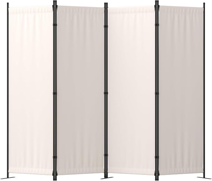 Room Divider, 4 Panel Folding Screen, 88” Portable Separating 3 Feet | by PHONJOROO