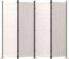 Room Divider, 4 Panel Folding Screen, 88” Portable Separating 3 Feet | by PHONJOROO