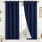 COSVIYA Navy Blue 100% Blackout Curtains by COSVIYA