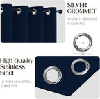 CUCRAF Custom Navy Blue Blackout Curtains 1 Panel Set, Thermal Insulated - Image 2