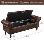 51” End of Bed Storage Bench, Bedroom Bench - Image 3