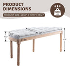 chairus 55" Button Tufted Semi-Circle Dining Bench Linen Halfmoon Entryway - Image 3