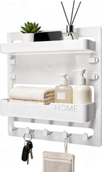 Wall Mount Shelf Organizer, Adhesive Bedside Shelf Accessories by INJOYTEC