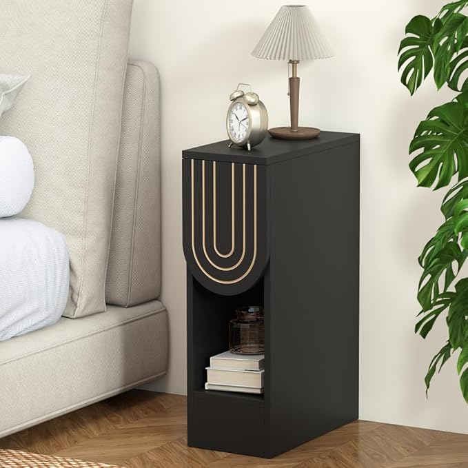 weselon Narrow Nightstand, Slim Bedside Table by WelcometoFurnitureSalon