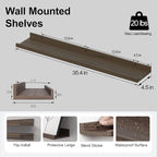 Walnut Floating Shelves for Wall Decor, 36 in Shelf - Image 3