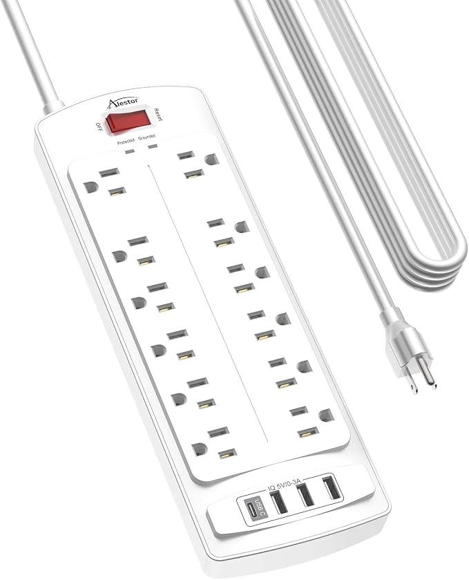 ALESTOR 20 Ft Surge Protector Power Strip by Alestor