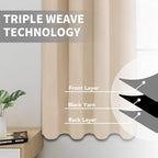 Easy-Going Thermal Grommet Blackout Curtains, 2 Panels 52x63 in, Noise Reduction - Image 3