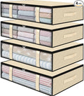 StorageRight Under Bed Storage Bags, 4 Pack, Comforters, Blankets and Seasonal by StorageRight
