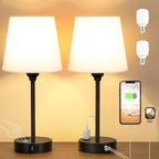 White Bedside Lamps Set 2 for Bedroom - Image 6