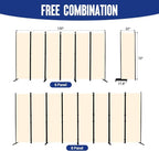 6 Panel Folding Privacy Screen, 11ft W x 6ft H Partition Room Divider Panel | - Image 5