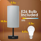 Yarra-Decor Bedside Lamp with USB Port - Image 6