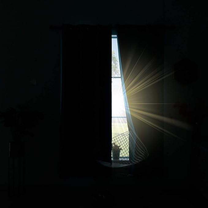 KOUFALL Teal Blackout Insulated Thermal Window Curtain Panels - Image 5