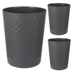 Plastic Small Bathroom Trash Can Wastebasket Garbage Can, Dark Grey, 3 Pack | by UUJOLY