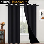Yakamok Black 100% Blackout Curtains 84 Inches Long - Image 2
