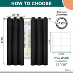 Diraysid 100% Blackout Curtains Black Linen Curtains - Image 4