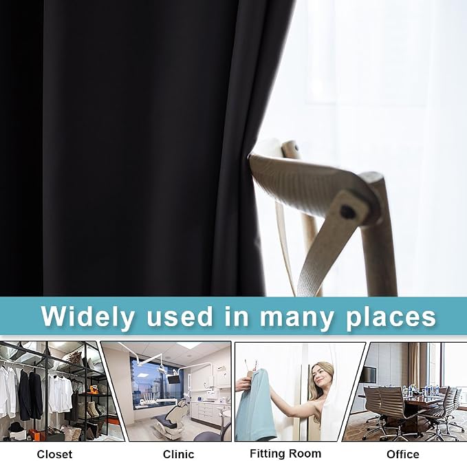 RYB HOME Room Divider Curtains Blackout Window Curtain - Image 3