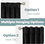 BGment Black Blackout Velvet Curtains - Image 3