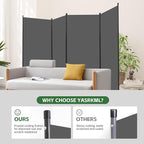 4 Panel Folding Room Divider, Sturdy Frame Freestanding Wall Divider | - Image 2