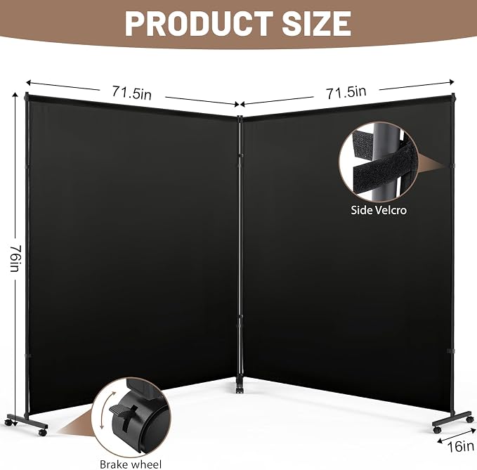 2 Panels Room Divider/Privacy Screen 6FT*6FT - Image 3