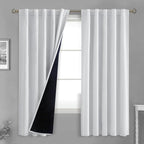 BGment Greyish White 100% Blackout Curtains 72 Inches Long by BGment