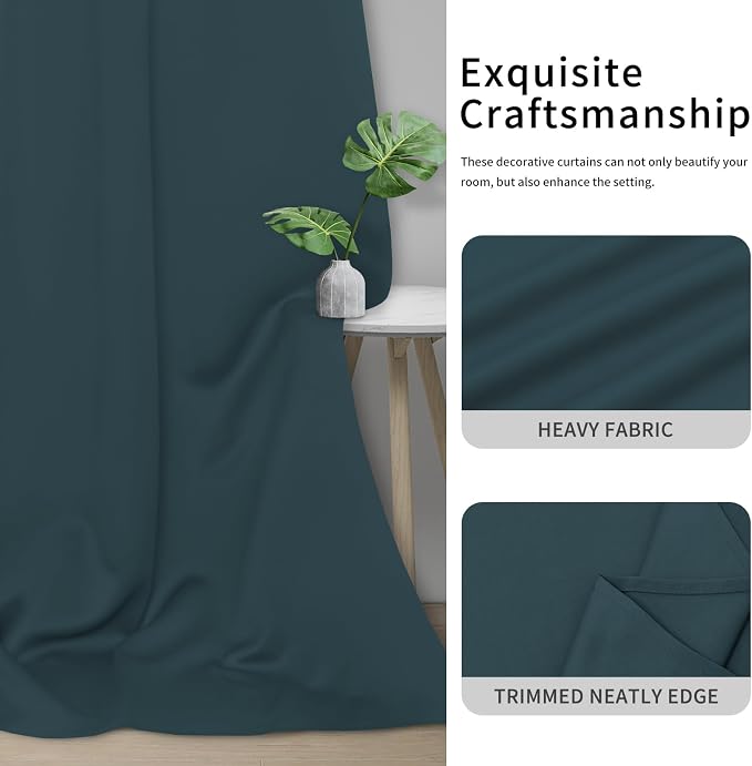 Easy-Going Thermal Grommet Blackout Curtains, 2 Panels 34x63 in, Noise Reduction - Image 5