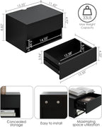 Modern Black Floating Nightstand - Image 2