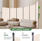 6 Panel Folding Room Divider, Sturdy Frame Freestanding Wall Divider | - Image 2