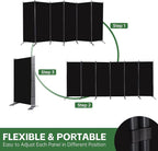 6 Panel Folding Room Divider, Sturdy Frame Freestanding Wall Divider | Privacy - Image 4