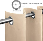 Easy-Going Thermal Grommet Blackout Curtains, 2 Panels 52x63 in, Noise Reduction - Image 5