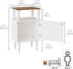 Veegle White Nightstand, Mid-Century Modern Bedside Table - Image 2