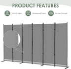 RANTILA 6 Panel Room Divider, 6 FT Folding Privacy Screen - Image 5