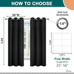 Diraysid 100% Blackout Curtains Black Linen Curtains - Image 3