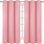 Diraysid Pink Grommet Blackout Curtains - Image 2