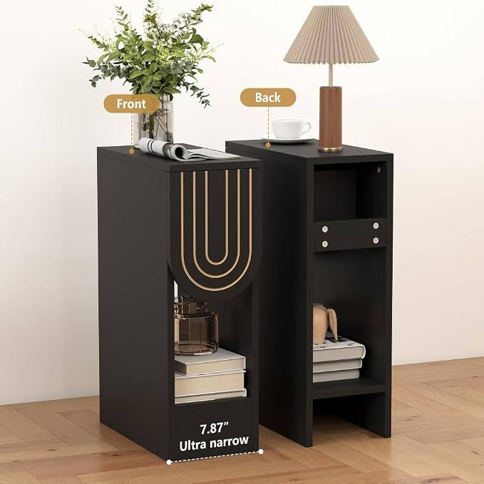 weselon Narrow Nightstand, Slim Bedside Table - Image 7