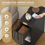 weselon Narrow Nightstand, Slim Bedside Table - Image 6