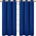 Diraysid Royal Blue Grommet Blackout Curtains - Image 2