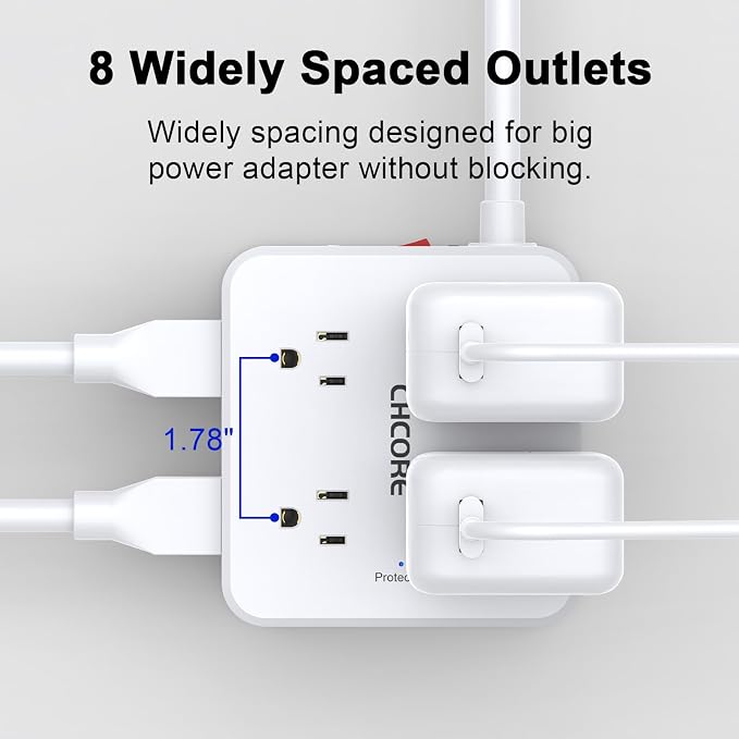 10Ft Surge Protector Power Strip - Image 4