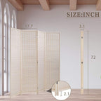 FDW 4-Panel Folding Room Divider | 6ft, Natural | Light & Portable | Bamboo - Image 8