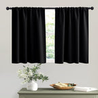 RYB HOME Short Black Blackout Curtains by RYBHOME