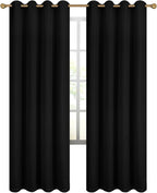Diraysid 100% Blackout Curtains Black Linen Curtains - Image 3