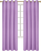 Diraysid 100% Blackout Curtains Lilac Linen Curtains - Image 3