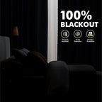 MIULEE 100% Blackout Linen Curtains 42 x 90 Inch Grayish White 2 Panels | - Image 2